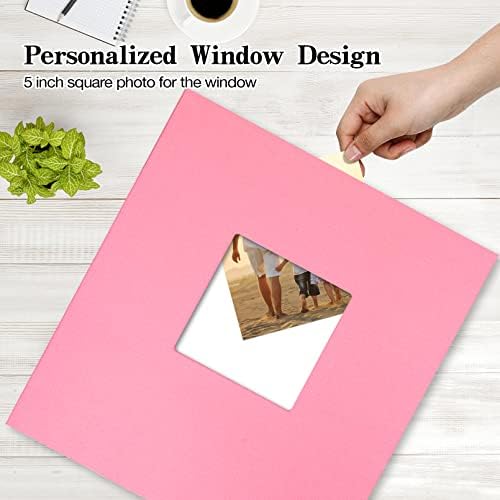 potricher Photo Album 4x6 Pictures, 600 Pockets, Linen Cover, Pink - Image 2