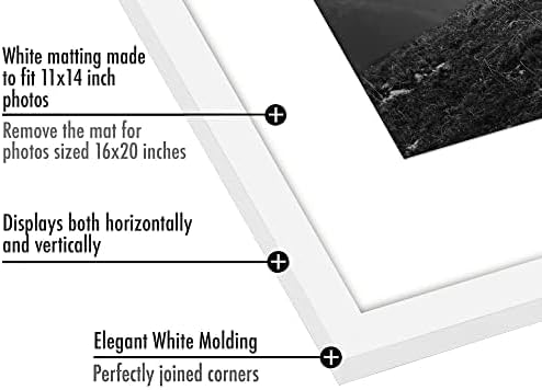Americanflat 16x20 Poster Frame 5-Pack - Matted to 11x14 - White - Image 3