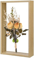 M METERXITY 1-Pack Dried Flower Frame, 7 x 12 Inch Double Acrylic Wooden Dried Flower Photo Floating Frame for Tabletop/DIY/Handicrafts [Wood Color] by MMETERXITY