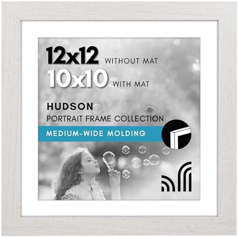 Americanflat 12x12 Picture Frame - Matted to 10x10 - White by Americanflat