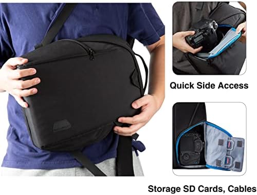 BAGSMART Small Camera Bag Backpack, DSLR SLR Camera Case Fits 13.3 Inch Laptop, Waterproof Photography Backpacks with Rain Cover Tripod Holder for Women Men, Black - Image 5