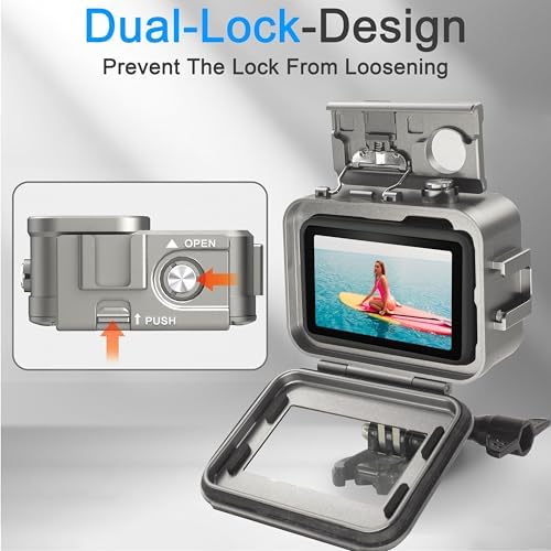 FitStill 263FT/80M Underwater Waterproof Diving Housing for Go Pro Hero 13/12/11/10/9 Black,Protective Underwater Diving Housing Shell Accessories (Hero13/12/11/10/9 Aluminum Alloy Shell) - Image 6