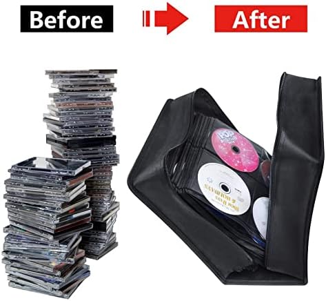 Siveit CD/DVD Case Wallet Storage Holder - 400 Capacity Disc Case Booklet Album Box (Black, Rose) - Image 4