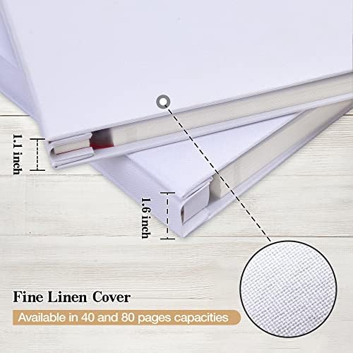 potricher Large Self Adhesive Photo Album 80 Pages, Linen cover, White - Image 5