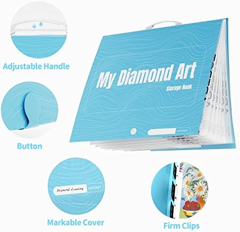 ARTDOT A1 Storage Book for Diamond Painting Kits, Diamond Art Portfolio Folder for Diamond Painting Accessories with 13 Pockets, 26 Views Protectors (34x25.4inches) - Image 3