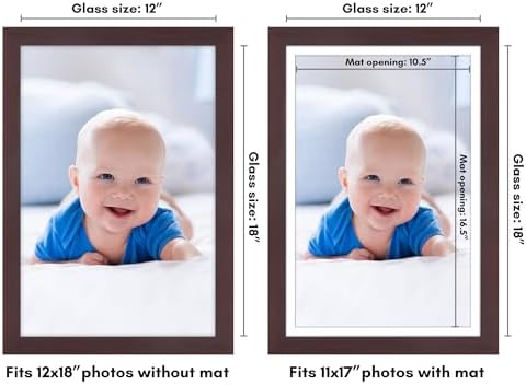 Americanflat 12x18 Poster Frame - Matted to 11x17 - Mahogany - Image 2