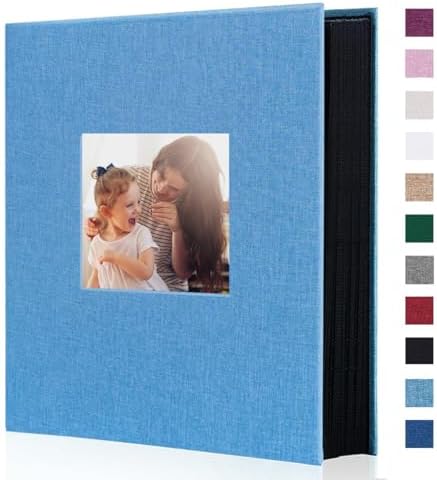 Artmag Fabric Photo Album 4x6 400 Large Capacity for Family Wedding Anniversary Linen Album Holds 400 Vertical Photos (400 Pockets, Teal) by Artmag