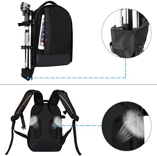MOSISO Camera Backpack,Photography Backpack Padded Camera Bag, Black - Image 4