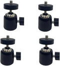 Universal 1/4" Swivel Mini Ball Head Tripod Mount, Black, 4 Pack by NVRTTRR