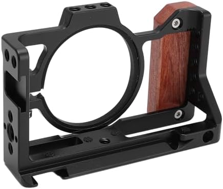 Camera Cage Aluminum Alloy Metal Protective Video Rig with Wood Handle Cold Shoe Mount for ZV-1 II ZV-1F/4847 - Image 2