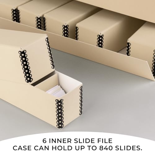 Golden State Art, Archival Slide Storage Box, Tan, 15.5"x11.5"x3" - Image 5