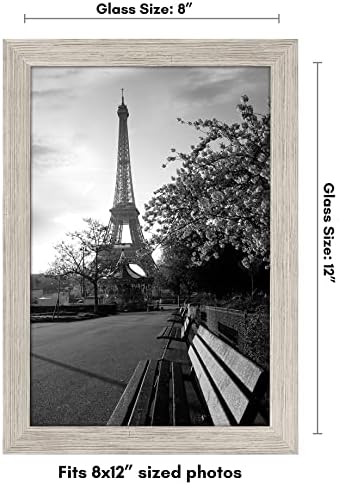Americanflat 8x12 Picture Frame with Shatter-Resistant Glass - Signature Collection - Gallery-Style Frames Made of Engineered Wood - Photo Frame for Tabletop and Wall Display - Driftwood - Image 2
