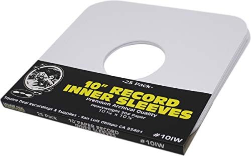 (100) White Paper Inner Sleeves for 10" Vinyl Records – Ideal for 78 RPM Albums – Archival-Quality Replacement Sleeves #10IW - Image 2