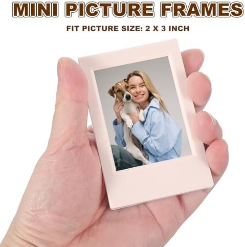 uxcell 8pcs Mini Picture Frames, 2.4 x 3.6 Inch Rectangular Film Photo Frame, Small Instant Film Photo Frame Holder for Tabletop Picture Display, Pink - Image 3