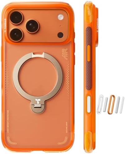 TORRAS Ostand Q3 Air for iPhone 17 Pro Case 6.3'' with Stronger Magnetic Stand, Fit for Magsafe, Airbags Miltary Protection, Camera Control for iPhone 17 Pro Case, Shockproof & Stylish, Horizon Orange by Unknown