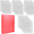 A4 Dies and Stamps Storage Book Binder Folder, Page Protectors Pockets Inserts Organizer for Cutting Dies Stencil Album Stamp Crafts, 1Pcs Red Storage Book Cover & 20 Inserts with 1/2/3/4 Pockets by CYFUNDESIGN