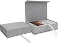Vienrose Small Photo Storage Box, 4"x6", Linen Postcard Keeper, Gray by Vienrose