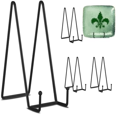 Decolore 5 Pack 14 Inch Black Picture Stand Large Plate Stand for Display Table Top Easel for Picture, Posters, Decorative Plate, Book and Canvas by Decolore