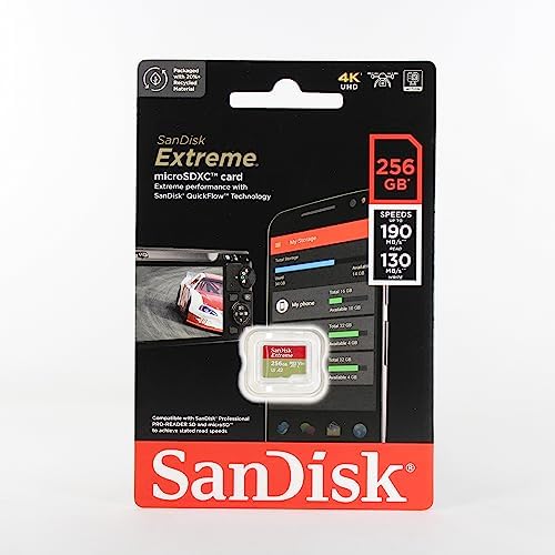 SanDisk 256GB Extreme MicroSDXC UHS-I Memory Card - C10, U3, V30, 4K, A2, Micro SD - SDSQXA1-256G-GN6MN - Image 3