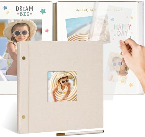 Linen Self Adhesive Photo Album 12x12 60 Pages Beige by Remowith