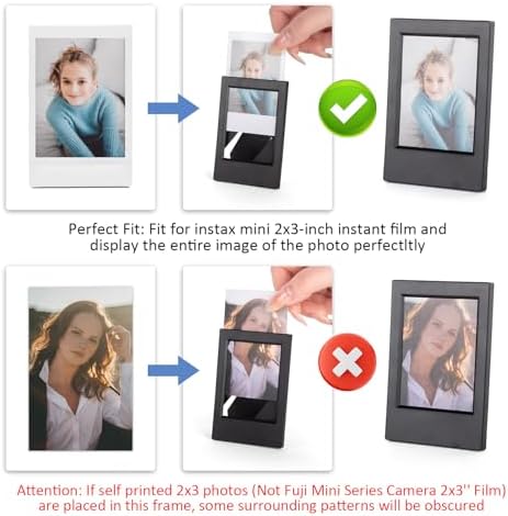 2x3 Photo Frames for Instax Mini EVO 13 12 Liplay SE Link 3 Camera Film, 3-inch Small Picture Frame for Mini 11 40 41 90 99 7+ Photo with Clear Protective Film (8-Packs Balck&Grey) - Image 4