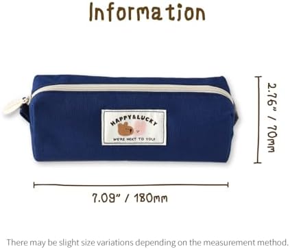 Monolike Happy and Lucky Block Pencil Case, Indigo - Pen Pouch, Portable Pencil Bag, Office Pouch case - Image 2