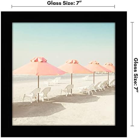 Americanflat 7x7 Picture Frame with Shatter-Resistant Glass - Signature Collection - Gallery Style Frames Made of Engineered Wood - Square Frame for Tabletop and Wall Display - Black - Image 2