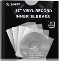 12" Vinyl Record Sleeves Inner 50 Pack, Thicker 3-Ply Anti Static Archival LP Master Style Inner Sleeve with Rice Paper for 33 RPM Records Protection by VINYLSTORAGESOLUTION
