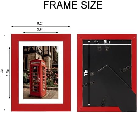 5x7 Picture Frame Set of 4 with Real Glass, Wall & Tabletop Display - Image 7