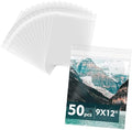 50 Pack 9x12 Inch Acid-Free Crystal Clear Plastic Sleeves for Art Prints by MatBoardCenter