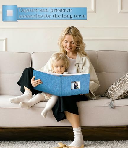 Artfeel Photo Album Self Adhesive Scrapbook Album for 3x5 4x6 5x7 8x10 Pictures,120 Pages Linen Cover with Display Window DIY Photo Book,Ideal Gifts for Family Travel Wedding Baby - Image 6