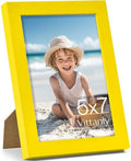Vittanly 5x7 Picture Frame Made of Solid Wood for Wall or Tabletop, Yellow by Vittanly