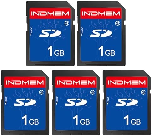 SD Card 1GB, 5 Pack SD Card Class 4 Flash Memory Card MLC Stanard Secure Digital Cards Camera Cards by elecacc