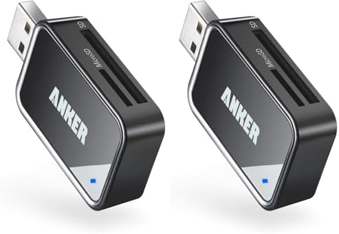 Anker USB 3.0 SD Card Reader, 2-in-1 for SDXC, SDHC, MMC, RS-MMC, Micro SDXC, Micro SD, Micro SDHC, UHS-I Cards - CardReader, Micro SD Card Reader (Pack of 2) by Unknown