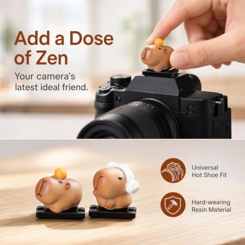 Camera Hot Shoe Cover, Cartoon Hot Shoe Cap, Hot Shoe Protector Compatible with Sony Fujifilm Fuji Canon Nikon Pentax Leical Panasonic (2pcs Sauna Capybara) - Image 2