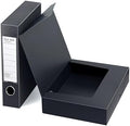 HUA JIE 2 Pack A4 Storage File Boxes Archives Case,65mm Spine-Black by HUA+JIE