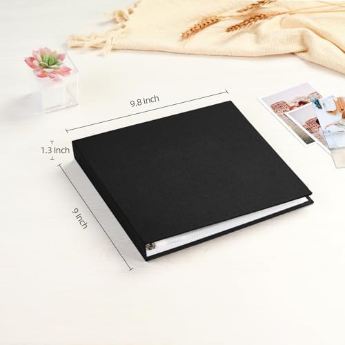 Mublalbum 8x8 Inch 3 Ring DIY Scrapbook Photo Album 40 Pages, Black - Image 2