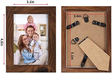 Giftgarden 3.5x5 Picture Frame Brown 12 Pack, Rustic Walnut 3.5 x 5 Photo Frames Bulk for Desktop Display or Wall Mount - Image 3