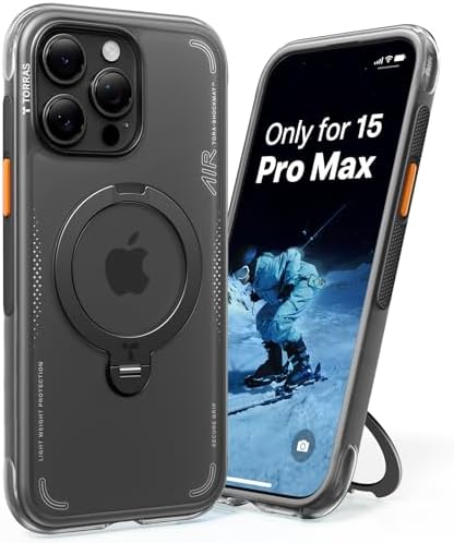 TORRAS Ostand Q3 Air for iPhone 15 Pro Max Case with Stand, Shockproof by Unknown