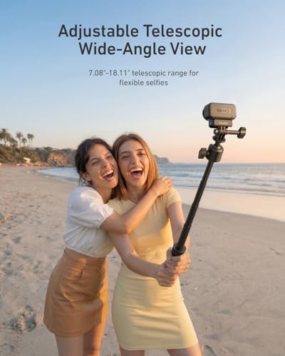TELESIN Mini Selfie Stick w Magnetic Quick Release Charging Adapter Mount - Image 5