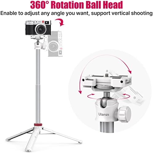 ULANZI MT-44 Extendable Phone Tripod, 59" Portable Selfie Stick Vlog White - Image 4