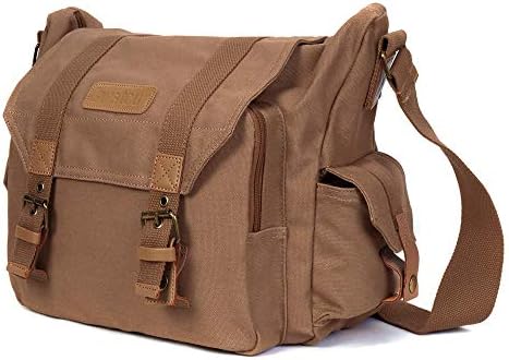 Cwatcun Camera Case Canvas Shoulder Bag with detachable insert Case Shockproof Camera Messenger Bag for Canon Sony Nikon DSLR/SLR, Mirrorless Camera Bag with Tripod Holder for Men Women (Color:Brown) by FocusonCameraBag