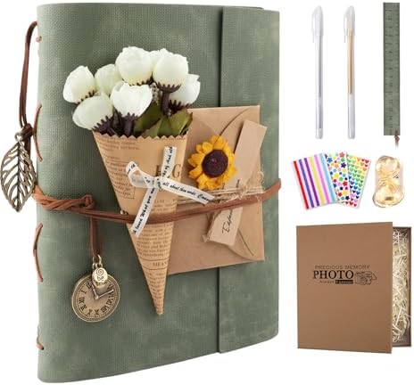 Scrapbook Photo Album 100 Pages, 60 Page Self Adhesive+40 Page Kraft Paper by ALKALO