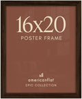 Americanflat 16x20 Poster Frame - Mahogany Engineered Wood with Polished Plexiglass - Wide Picture Frame for Vertical or Horizontal Wall Display - Epic Collection - Mahogany by Americanflat