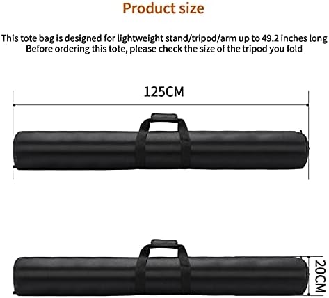 49" Tripod Carrying Case Padded Light Stand Bag (Black, 1.65lbs) | 49x7.9x7.9in/125x20x20cm, Heavy Duty Nylon, Shoulder Strap, Padded for Light Stand, Tripod, Monopod, Umbrella Softbox - Image 5