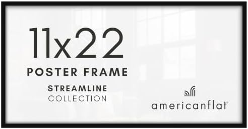 Americanflat 11x22 Picture Frame - Slim Molding - Black by Americanflat
