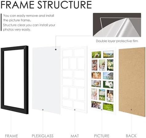 DUENPY 14x30 Collage Frame For 14 4x6 Photos Black - Image 3