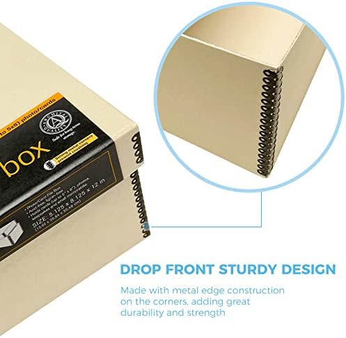 Lineco Archival Photo Card Box, Museum-Quality Storage, 5x8x12 Inch, Tan - Image 4