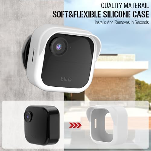 Silicone Skin Case/Cover for Blink Outdoor 4 (4th Gen)/2K+ - Weatherproof Silicone Case with Brim for Full Camera Protection, Blink Outdoor 4/2K Smart Security Camera Accessories (White, 1 Pack) - Image 4