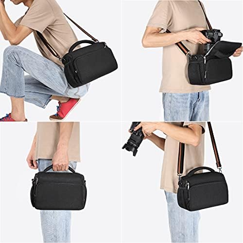 DOMISO Camera Bag Case Waterproof Anti-Shock Shoulder Bag, Black - Image 7